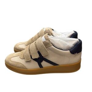 Veronica Beard Reagan Leather Sneakers
Sand Beige/Navy Size 7.5 New